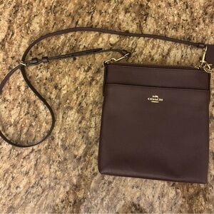 Coach Dark Brown Crossbody Bag with Gold Hardware